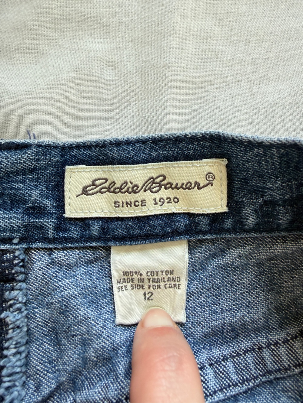 Vintage Eddie Bauer Embroidered floral Denim Maxi Skirt 12 Y2K cottegecore - Picture 9 of 9